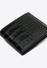 Tom Ford Crocodile Print Leather Wallet  Black