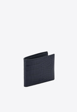 Tom Ford Crocodile Print Leather Wallet  Blue