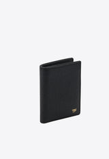 Tom Ford Small Grain Leather Folding Wallet Black