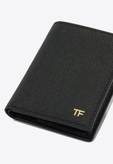Tom Ford Small Grain Leather Folding Wallet Black