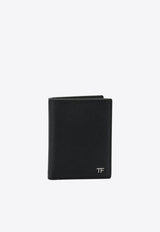 Tom Ford Small Grain Leather Folding Wallet Black