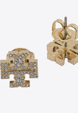 Tory Burch Crystal-Embellished Earrings Gold