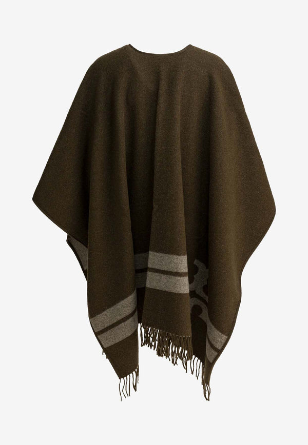 Tory Burch Wool Fringed Poncho Brown 171968207_831daaf7-a54a-4019-bdff-a89cfdabc660
