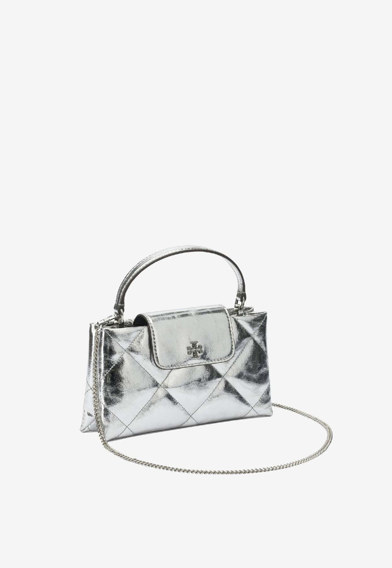 Tory Burch Kira Diamond Quilt Metallic Leather Handbag Silver 174998040_be42a638-da97-48b1-9f96-d75c97514f96