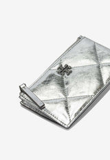 Tory Burch Kira Diamond Quilt Metallic Zip Cardholder Silver 175012040_2d4126dc-013f-41c0-8ead-69bfef8e6277