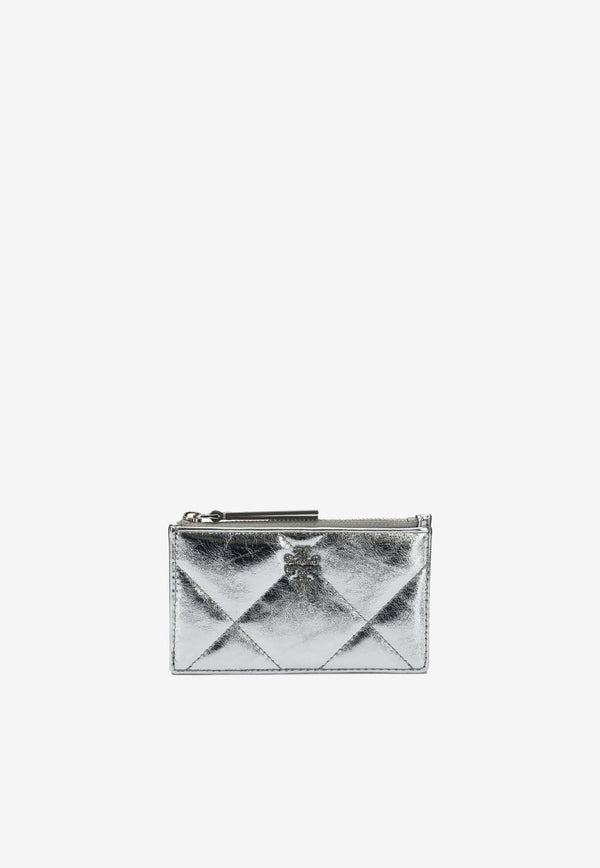 Tory Burch Kira Diamond Quilt Metallic Zip Cardholder Silver 175012040_2d4126dc-013f-41c0-8ead-69bfef8e6277