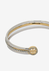 Tory Burch Icon Crystal Paved Two-Tone Cuff Bracelet Silver 176731700_10ad5c14-5a43-4183-880c-606e45fb2ec7