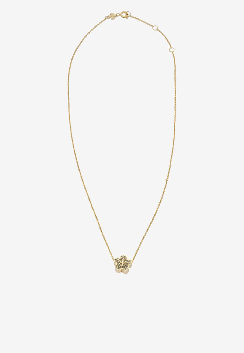 Tory Burch Forget Me not Crystal Paved Pendant Necklace Gold 176758783_3eb5d6a2-6e98-4fc3-8345-519a4e8ce38e