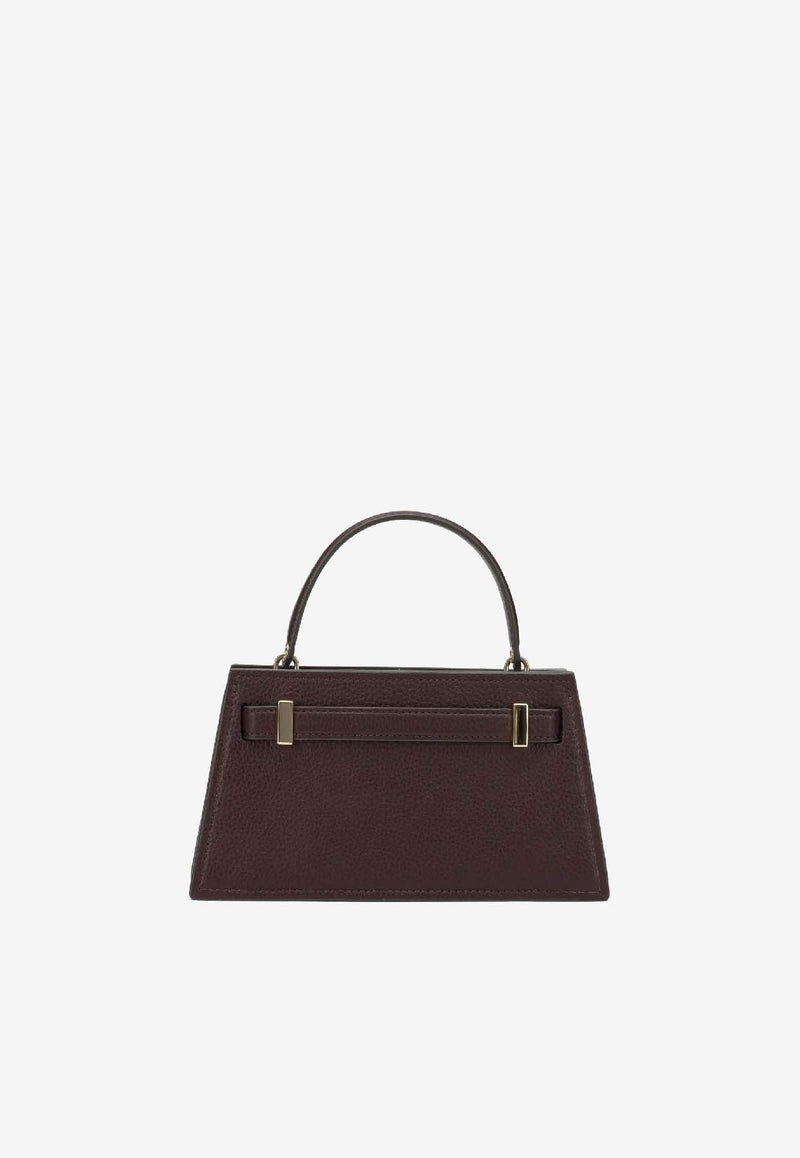 Tory Burch Mini lee Radziwill Pebbled Leather Handbag Bordeaux 178252500_e6491b60-285d-4af8-abd9-09d5720675c4