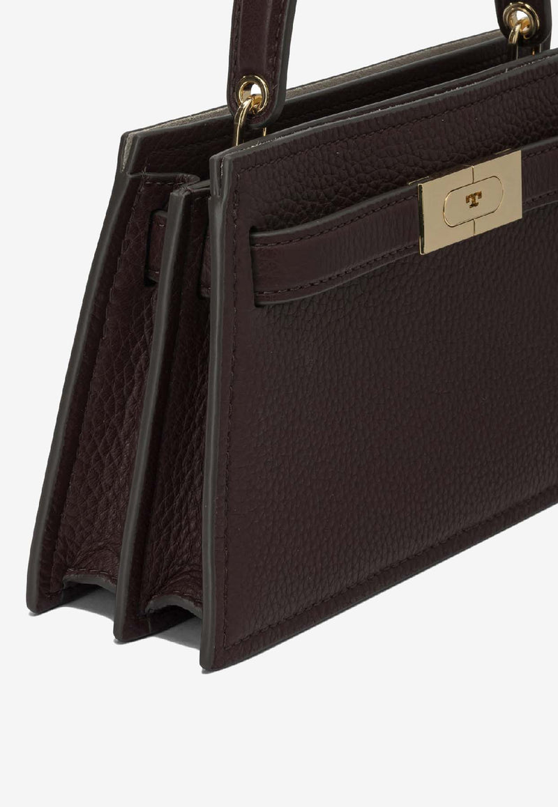 Tory Burch Mini lee Radziwill Pebbled Leather Handbag Bordeaux 178252500_e6491b60-285d-4af8-abd9-09d5720675c4