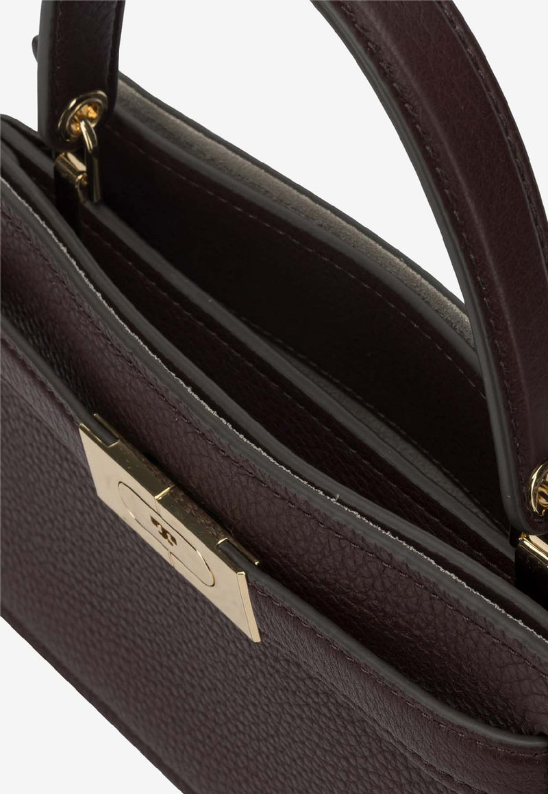 Tory Burch Mini lee Radziwill Pebbled Leather Handbag Bordeaux 178252500_e6491b60-285d-4af8-abd9-09d5720675c4