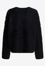 Toteme All-over Fur Crewneck Sweater 244-WRT873-YA0106-001BLACK_879bacf5-f012-437a-b011-b1db8bf5de9a