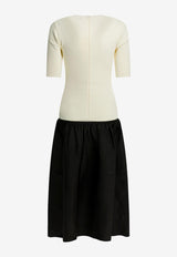 Toteme Twinflower T-shirt Midi Dress Monochrome 261-WRD0279-FB0567-116ECRU_5e7b288f-c479-454a-9cfb-ccd63f147b0d
