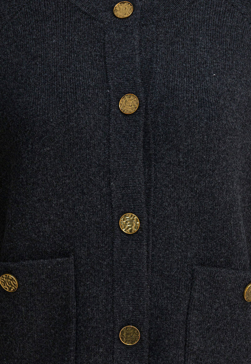 Toteme Wool Buttoned Cardigan Gray 261-WRT4357-YA0279-315CHARCOAL_edcde7d7-d6cf-4320-b31b-a3f26aa0b5b3