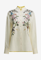 Valentino Floral Embroidered Casual Shirt White 8B3AB8269M4AM0_33b31f08-85ec-48db-b0ac-acca3413bc1d