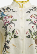 Valentino Floral Embroidered Casual Shirt White 8B3AB8269M4AM0_33b31f08-85ec-48db-b0ac-acca3413bc1d