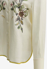 Valentino Floral Embroidered Casual Shirt White 8B3AB8269M4AM0_33b31f08-85ec-48db-b0ac-acca3413bc1d