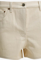 Valentino Metal V Mini Shorts Cream 8B3DD22W9Y5A03_5875cd84-3532-4480-9e25-56ebfab122b1