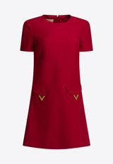 Valentino Metal V Mini Dress Red 8B3VAJD51CFR9M_6c63048e-bd5f-48eb-8bc8-e11a12ded6f1