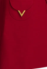 Valentino Metal V Mini Dress Red 8B3VAJD51CFR9M_6c63048e-bd5f-48eb-8bc8-e11a12ded6f1