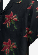 Valentino Papier Floral Print Bowling Shirt Black 8V3AAN11BA7D5Y_1ff70744-ca63-4250-83a4-cc2105773c2e