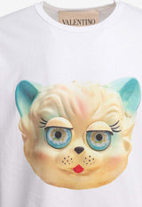 Valentino Le Chat De La Maison Printed T-shirt  White 8V3MG16PBD0A03_88a03daa-bc34-42b1-9dda-79fda7c3fa32