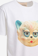 Valentino Le Chat De La Maison Printed T-shirt  White 8V3MG16PBD0A03_88a03daa-bc34-42b1-9dda-79fda7c3fa32