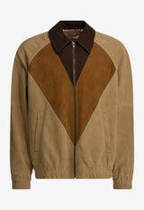 Valentino Leather Zip-Up Paneled Jacket Brown 8V3NB00VB8JD8X_4ca46479-0d59-4ee8-bc9b-2cbc7016a4a6