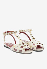 Valentino Studdy Leather Flat Sandals Ivory 8W2S0NN3JYW098_a38eca80-9862-4512-a120-845939ce541e