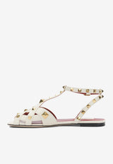Valentino Studdy Leather Flat Sandals Ivory 8W2S0NN3JYW098_a38eca80-9862-4512-a120-845939ce541e