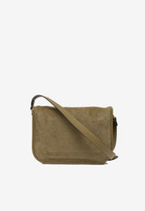 VLogo Suede Crossbody Bag