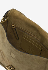 VLogo Suede Crossbody Bag