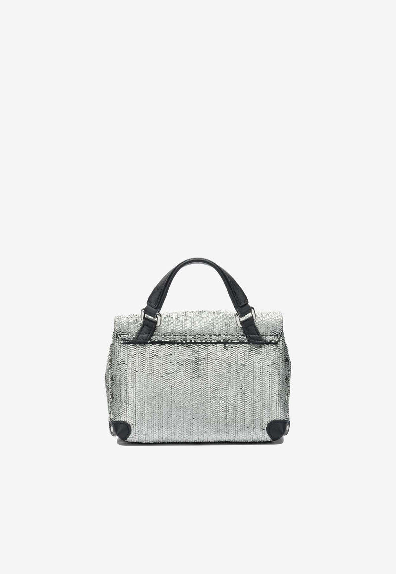Zanellato Baby Postina Flaky Metallic Leather Handbag Silver POSTINA CBI BABY0680902260000Z0199_91afacab-0417-44e7-973c-3e47c147da09