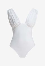Zimmermann Draped One-Piece Swimsuit  White 5099WRS261IVO_e3c07cb2-2d09-4d2c-965c-632b029bb7f3