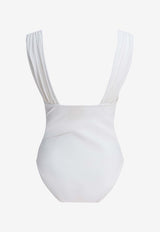 Zimmermann Draped One-Piece Swimsuit  White 5099WRS261IVO_e3c07cb2-2d09-4d2c-965c-632b029bb7f3
