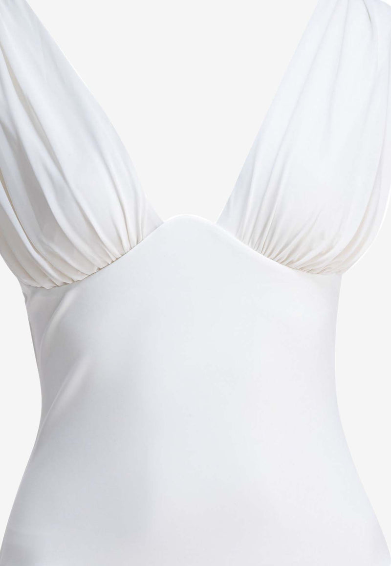 Zimmermann Draped One-Piece Swimsuit  White 5099WRS261IVO_e3c07cb2-2d09-4d2c-965c-632b029bb7f3