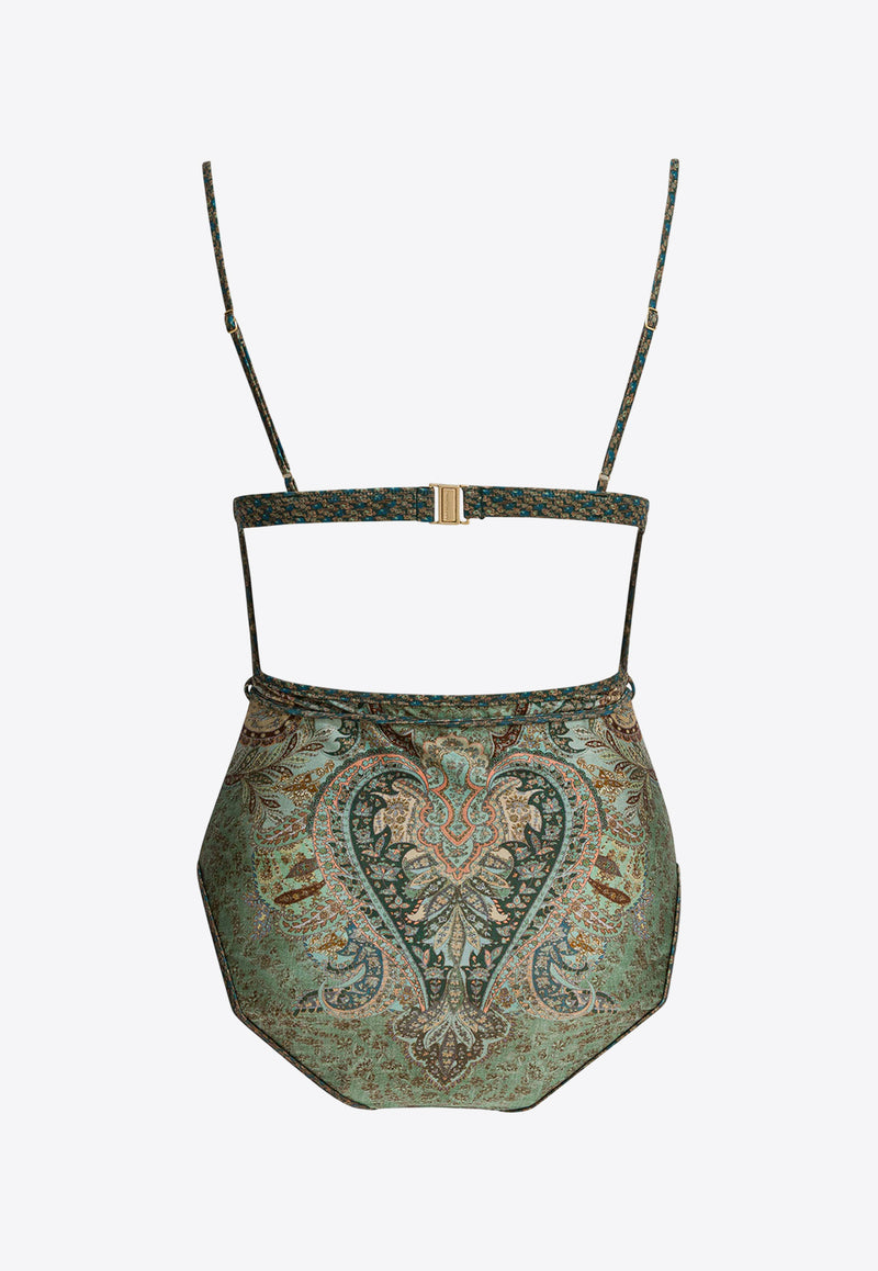 Zimmermann Wanderlust Scalloped One-Piece Swimsuit  Green 5755WRS262TPTM_eb42ad3d-df73-4fb5-8af4-557adf0a1f04