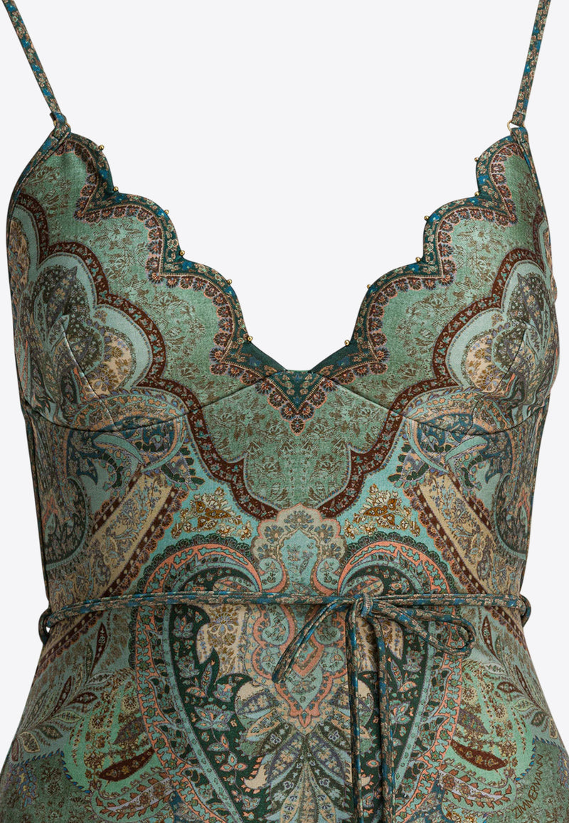 Zimmermann Wanderlust Scalloped One-Piece Swimsuit  Green 5755WRS262TPTM_eb42ad3d-df73-4fb5-8af4-557adf0a1f04