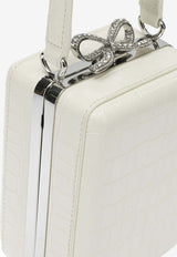 Self-Portrait Croc-Embossed Leather Handbag Cream RS26-302-CCREAM_bcd751cc-25e2-46f5-aad9-de2590284f42