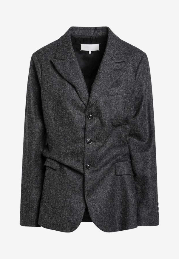 Maison Margiela Single-Breasted Wool Blazer  Gray S29BN0412M35569/R_MARGI-855M