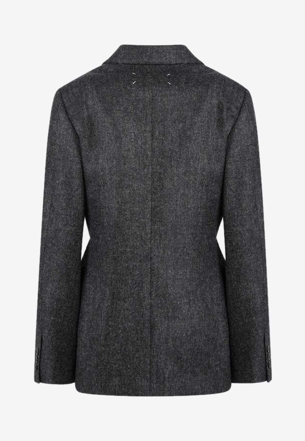 Maison Margiela Single-Breasted Wool Blazer  Gray S29BN0412M35569/R_MARGI-855M