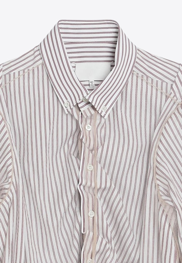 Maison Margiela Striped Layered Tulle Shirt Beige S29DL0218MTN124/R_MARGI-961