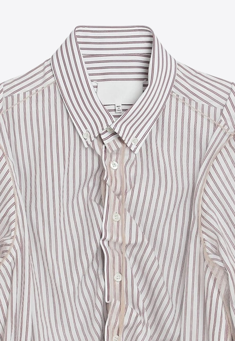 Maison Margiela Striped Layered Tulle Shirt Beige S29DL0218MTN124/R_MARGI-961