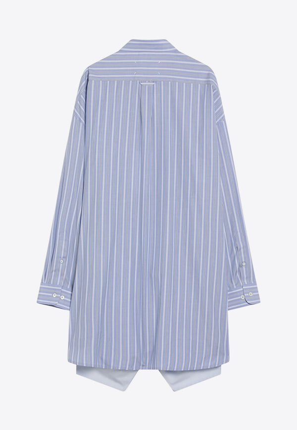 Maison Margiela Striped Double-Layered Shirt Dress Light Blue S29FP0140M35625/R_MARGI-002F