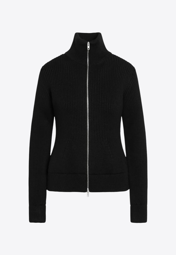 Maison Margiela Wool Ribbed Zip-Up Cardigan Black S29HP0039M13181/R_MARGI-900