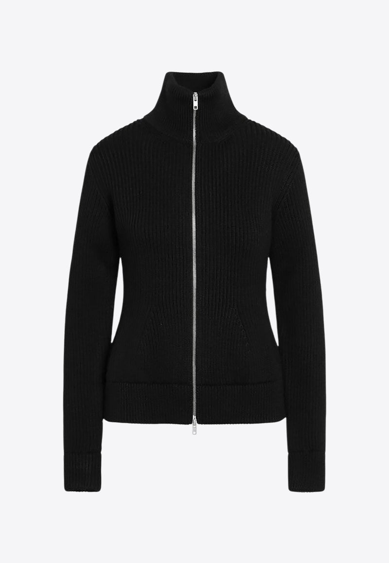 Maison Margiela Wool Ribbed Zip-Up Cardigan Black S29HP0039M13181/R_MARGI-900