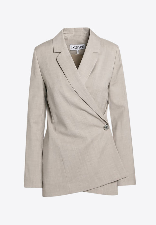 Loewe Melange Wool Wrap Blazer Beige S359Y03XA2WO/R_LOEW-2863