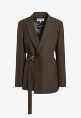 Loewe Double-Breasted Wool Blazer Green S359Y03XAEWO/S_LOEW-4160
