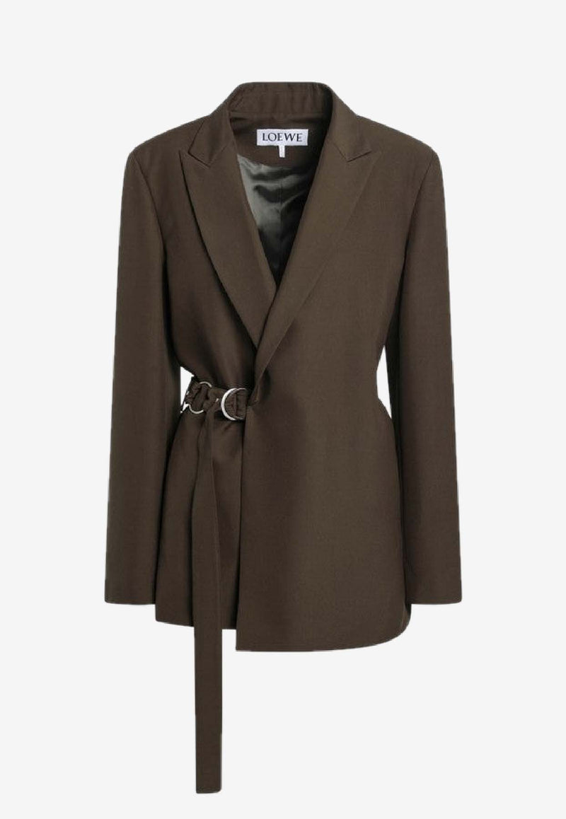 Loewe Double-Breasted Wool Blazer Green S359Y03XAEWO/S_LOEW-4160
