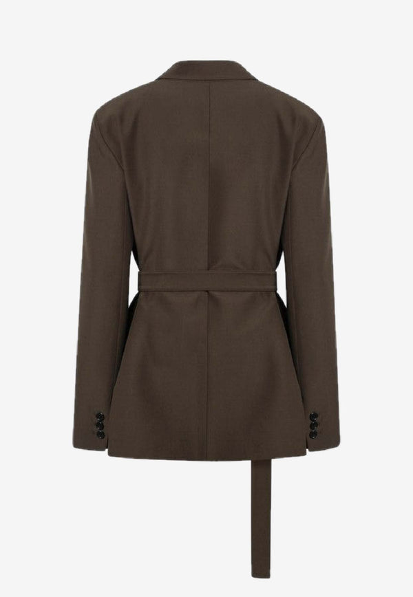 Loewe Double-Breasted Wool Blazer Green S359Y03XAEWO/S_LOEW-4160